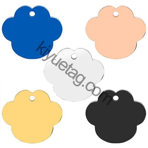 100pcs Paw Pet ID Card Accessories Customize Dog Tag Name Phone Engraved Collar Nameplate Personalized Puppy For Cat Walking Out