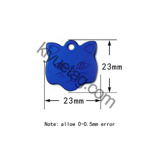 100Pcs/Set Cat Face Dog ID Tags Aluminum Pendant