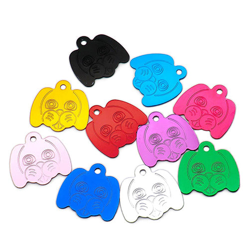 100Pcs/Set Dog Head Dog ID Tags Aluminum Pendant