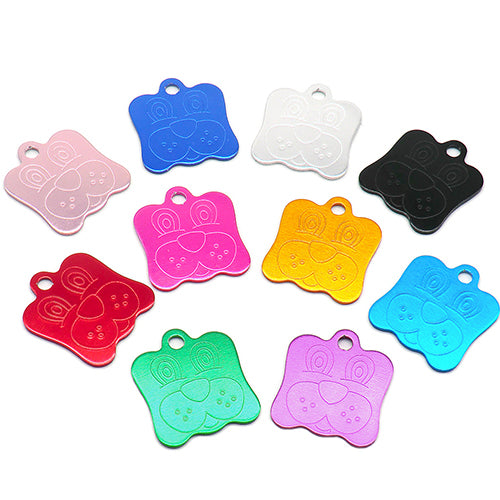 100Pcs/Set Dog Face Dog ID Tags Aluminum Pendant
