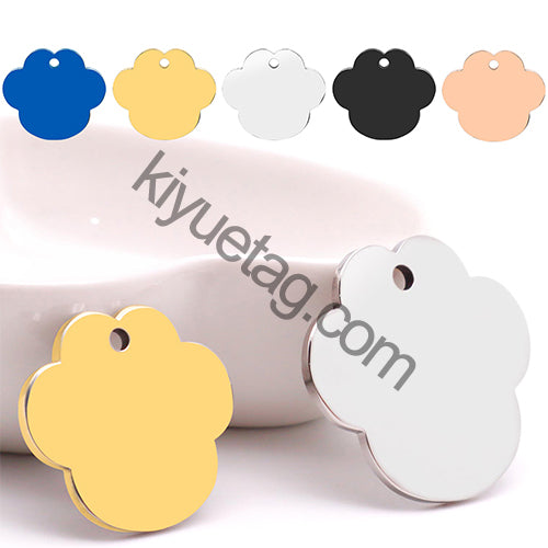 100pcs Paw Pet ID Card Accessories Customize Dog Tag Name Phone Engraved Collar Nameplate Personalized Puppy For Cat Walking Out