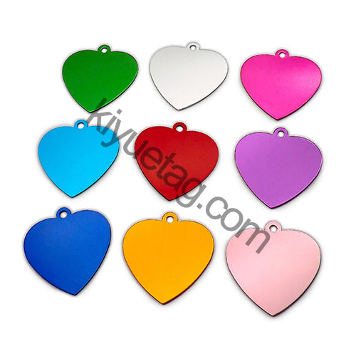 100Pcs/Set Heart Shape Dog ID Tags Aluminum Pendant