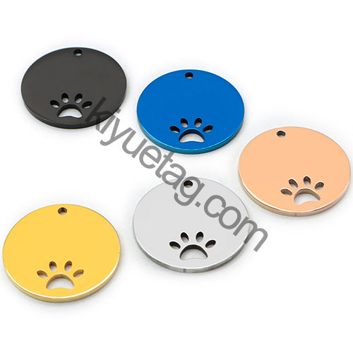 100PCS Personalized Pet ID Tag Customized Stainless Steel Engravable Cat Address Anti-Loss Dog Halter Collar Pendant Necklace