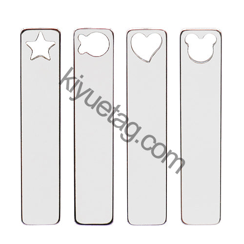 100Pcs Pet Dog Stainless Steel Rectangle Metal Blank Tag Memorial Pendant Necklace Jewelry Makings