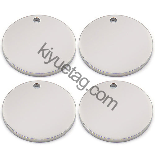 100pcs/Lot Stainless Steel Dog Id Tag Necklace Blank Round Plate Stamping Tags Custom Logo Charms Pet DIY Jewelry