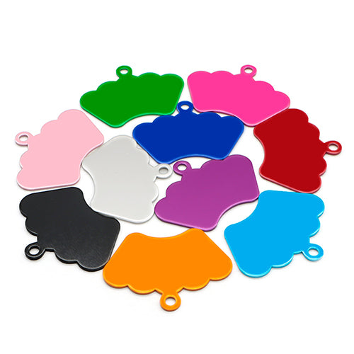 100Pcs/Set Crown Dog ID Tags Aluminum Pendant
