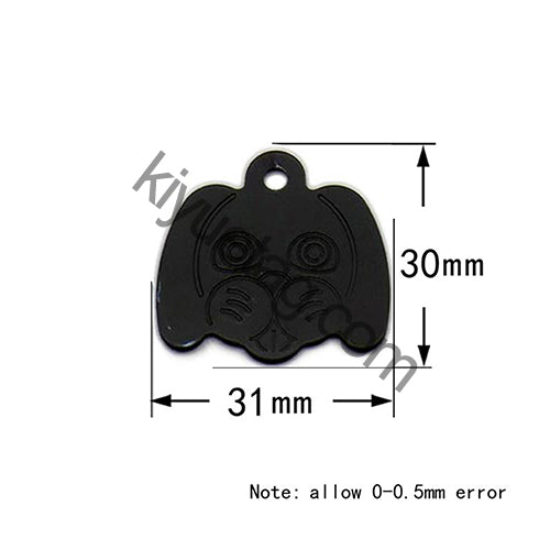 100Pcs/Set Dog Head Dog ID Tags Aluminum Pendant