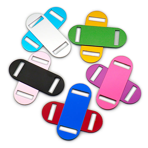 100Pcs/Set Oval Square Holes Dog ID Tags Aluminum Pendant
