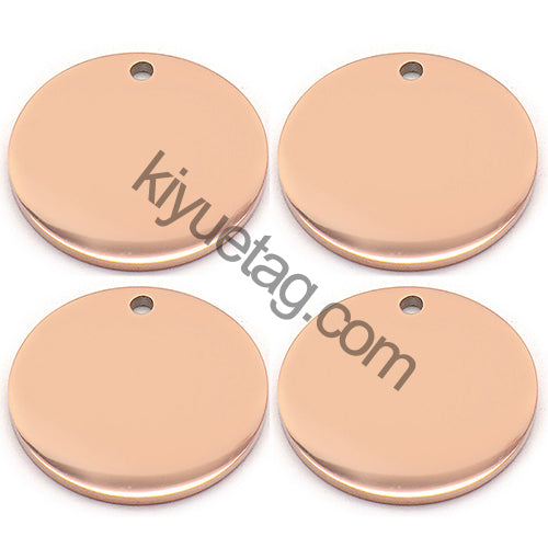 100pcs/Lot Stainless Steel Dog Id Tag Necklace Blank Round Plate Stamping Tags Custom Logo Charms Pet DIY Jewelry