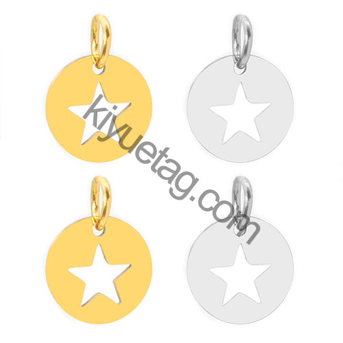 Wholesale 100pcs Blank Stainless Steel ID Tag Round Pet Dog Nameplate Custom Engraved Pendant Key Ring Necklace Accessories