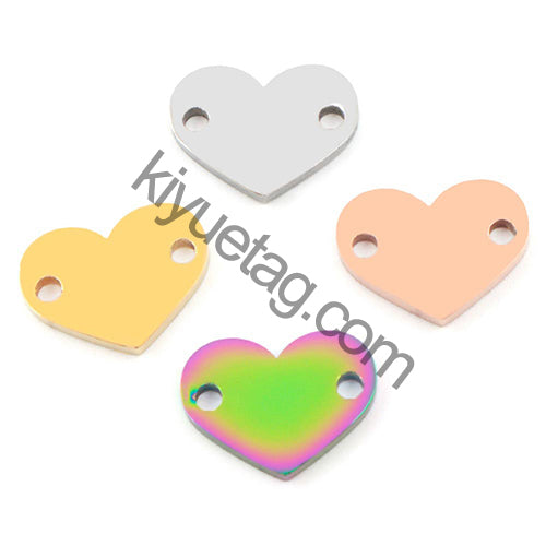 Wholesale 100Pcs Stainless Steel Love Pendants Blank Metal Pet Dog Tag Charms Necklace Bracelets Jewelry Making Accessories