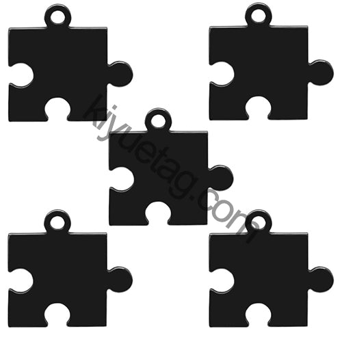 100pcs Dog Id Tag Stainless Steel Charms Jigsaw Puzzle Pendants Fashion Neckalce Couple Plate Jewelry Making Findings DIY