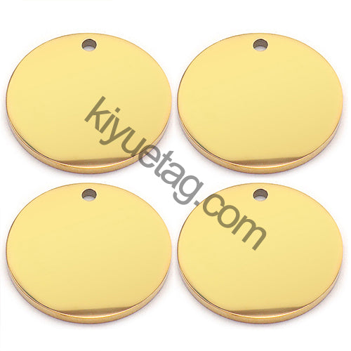 100pcs/Lot Stainless Steel Dog Id Tag Necklace Blank Round Plate Stamping Tags Custom Logo Charms Pet DIY Jewelry