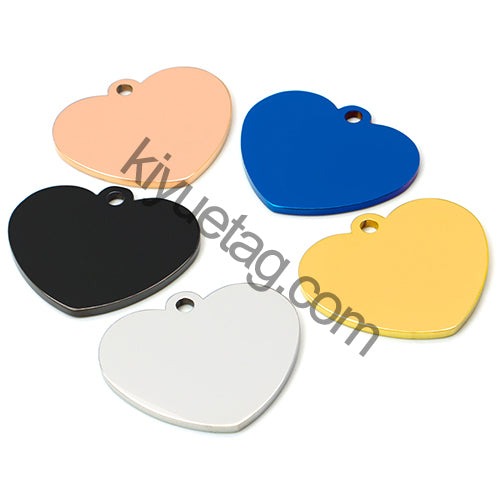 Wholesale 100 Pieces Heart ID Tag Personalized Engraving Custom Dog Identity Cat Lanyard Accessories Stainless Steel Pendant