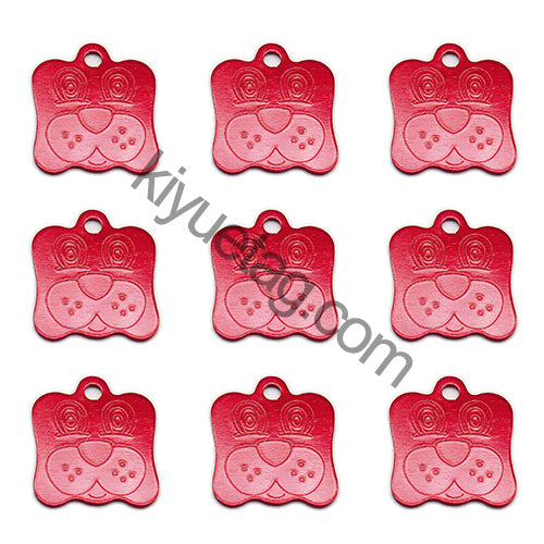 100Pcs/Set Dog Face Dog ID Tags Aluminum Pendant