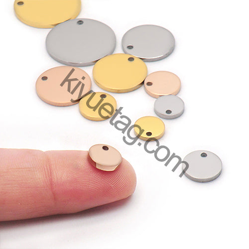 100pcs/Lot Stainless Steel Dog Id Tag Necklace Blank Round Plate Stamping Tags Custom Logo Charms Pet DIY Jewelry