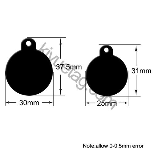 100Pcs/Set Round Dog ID Tags Aluminum Pendant