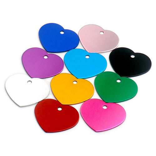 100Pcs/Set Heart Dog ID Tags Aluminum Pendant