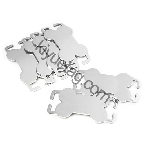 Wholesale 100pcs Curved Bone Stainless Steel Blank Tag Personalized Name Cat Dog Collar Accessories Anti-lost ID Nameplate