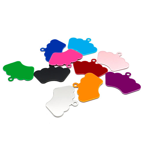100Pcs/Set Crown Dog ID Tags Aluminum Pendant