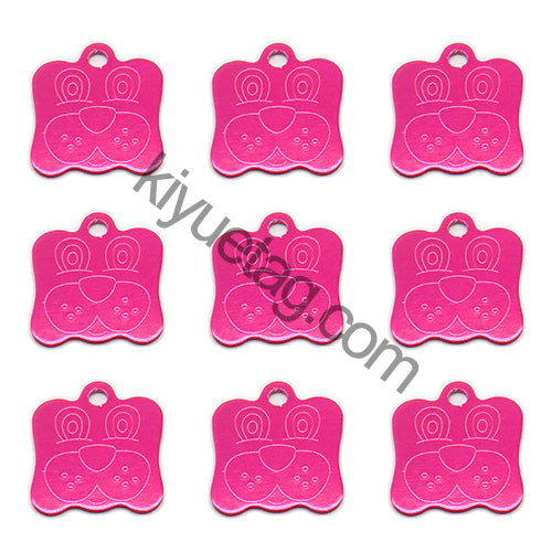 100Pcs/Set Dog Face Dog ID Tags Aluminum Pendant