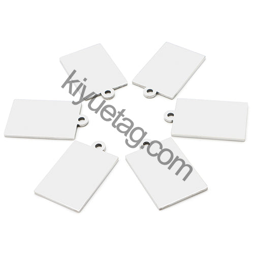 100pcs Wholesale Rectangle Stainless Steel ID Blank Dog Tags Pendant Necklace Jewelry Keyring Cat Collar Accessories