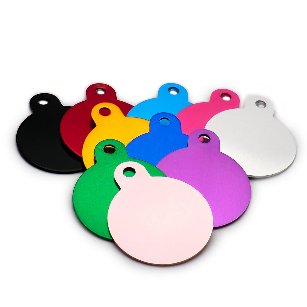 100Pcs/Set Round Dog ID Tags Aluminum Pendant