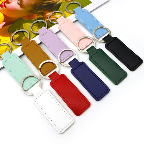 Wholesale 100/50Pcs Bright PU Leather Keychain Dog ID Tags NamePlate Car Gift Pendant PU Key Chain
