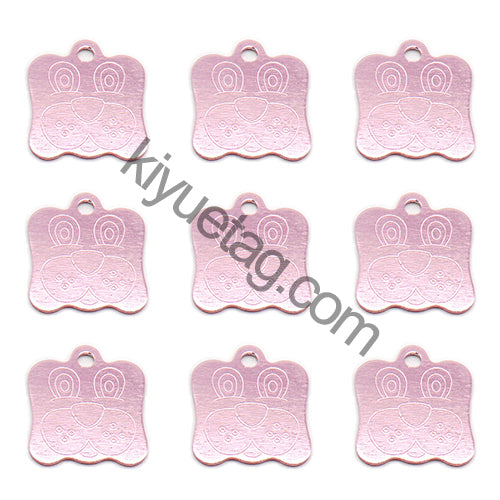 100Pcs/Set Dog Face Dog ID Tags Aluminum Pendant