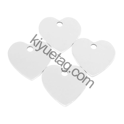 100Pcs Personalized Pet Dog ID Tag Blank Stainless Steel Heart Charm Laser Pendant Engravable Jewelry Plate Gift Souvenir