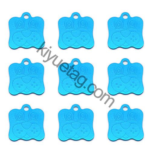 100Pcs/Set Dog Face Dog ID Tags Aluminum Pendant