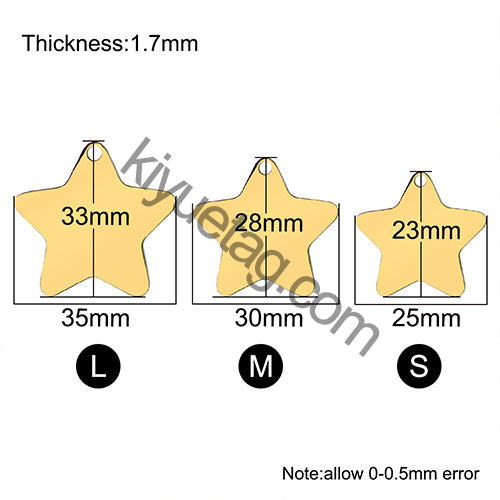 Wholesale 100Pcs Stainless Steel Star DIY Jewelry Pendant Personalized Name For Man Dog ID Tag Pet Decorative Collar