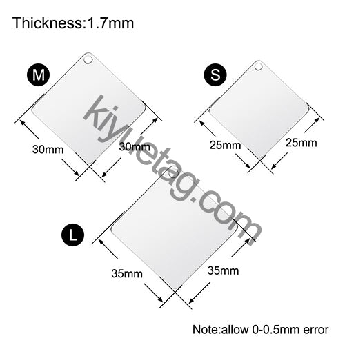 Wholesale 100Pcs Stainless Steel NamePlate Military Pet Square Pendant Tag For Man DIY Charm Jewelry Findings Dog ID