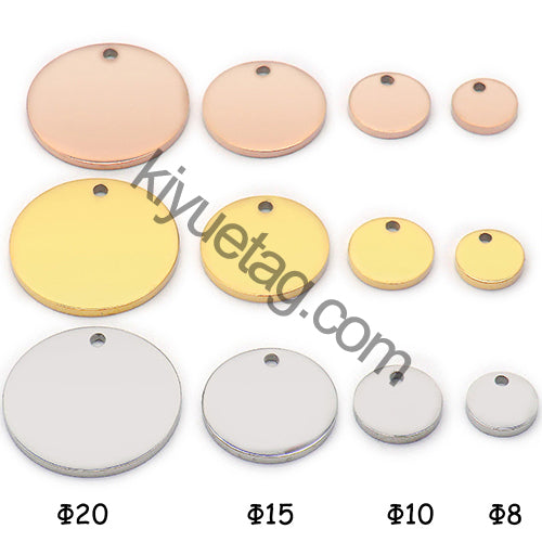 100pcs/Lot Stainless Steel Dog Id Tag Necklace Blank Round Plate Stamping Tags Custom Logo Charms Pet DIY Jewelry