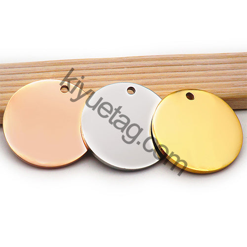 100pcs/Lot Stainless Steel Dog Id Tag Necklace Blank Round Plate Stamping Tags Custom Logo Charms Pet DIY Jewelry