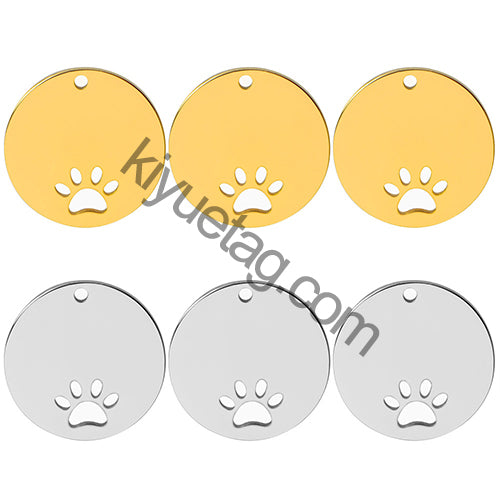 100PCS Personalized Pet ID Tag Customized Stainless Steel Engravable Cat Address Anti-Loss Dog Halter Collar Pendant Necklace
