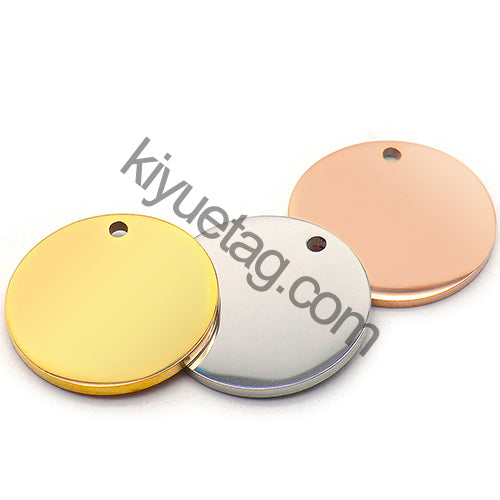 100pcs/Lot Stainless Steel Dog Id Tag Necklace Blank Round Plate Stamping Tags Custom Logo Charms Pet DIY Jewelry