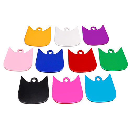 100Pcs/Set Cat Face Dog ID Tags Aluminum Pendant
