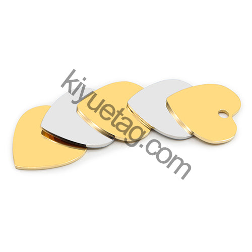 100Pcs Personalized Pet Dog ID Tag Blank Stainless Steel Heart Charm Laser Pendant Engravable Jewelry Plate Gift Souvenir