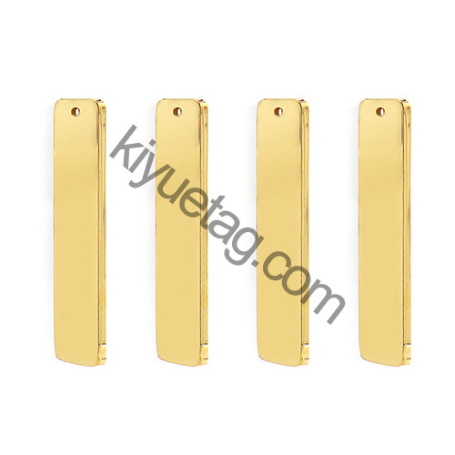 50PCS Engravable Flat Rectangular Stainless Steel Pendant Anti-Lost Key Ring Pendant Pet Dog Tag Accessories