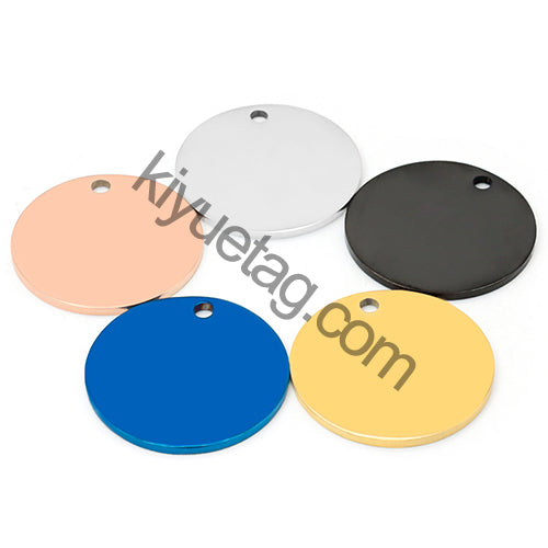 Engraved 100PCS Blank Stainless Steel Round ID Tag Pet Dog Metal Pendant Jewelry Necklace Nameplate Cat Accessoires