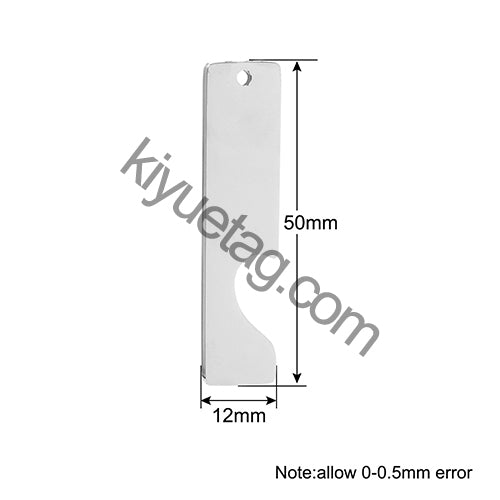 50/Pairs Custom Engravable Rectangular Stainless Steel Pendants Personalized Couple Keyring Charm Accessories