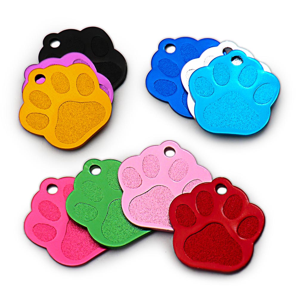 100Pcs/Set PAW Dog ID Tags Aluminum Pendant