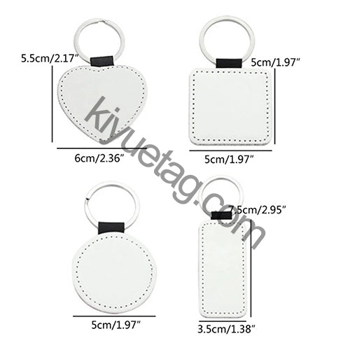 Wholesale 100 50 20PCS Sublimation PU Blanks Tag Dog Tag For Diy Keychain