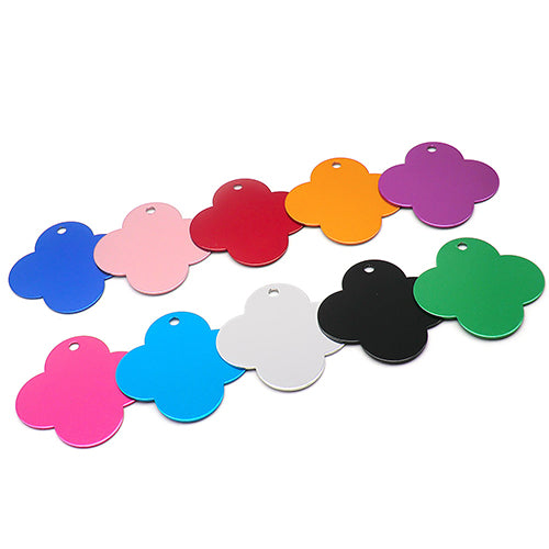 100Pcs/Set Four-Leaf Clover Dog ID Tags Aluminum Pendant