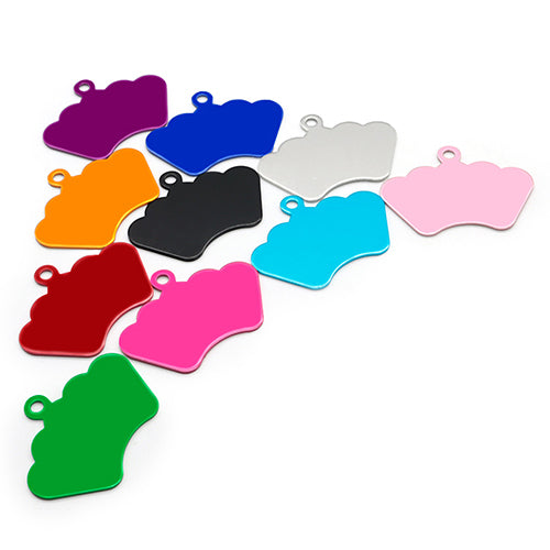 100Pcs/Set Crown Dog ID Tags Aluminum Pendant