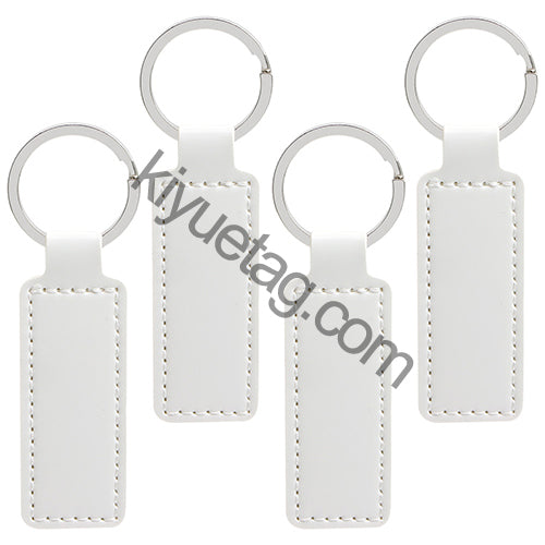 Wholesale 100/50Pcs Bright PU Leather Keychain Dog ID Tags NamePlate Car Gift Pendant PU Key Chain