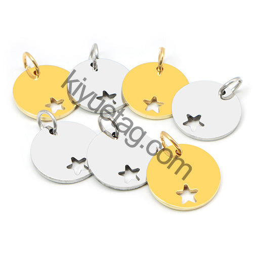 Wholesale 100pcs Blank Stainless Steel ID Tag Round Pet Dog Nameplate Custom Engraved Pendant Key Ring Necklace Accessories