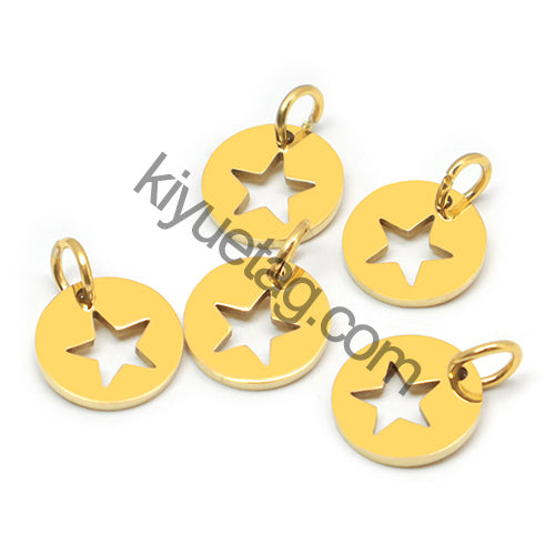 Wholesale 100pcs Blank Stainless Steel ID Tag Round Pet Dog Nameplate Custom Engraved Pendant Key Ring Necklace Accessories