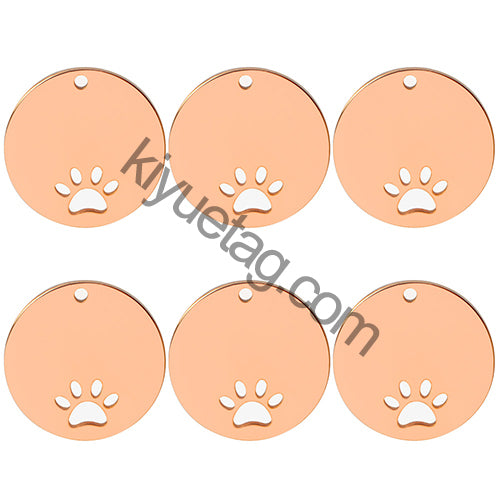 100PCS Personalized Pet ID Tag Customized Stainless Steel Engravable Cat Address Anti-Loss Dog Halter Collar Pendant Necklace